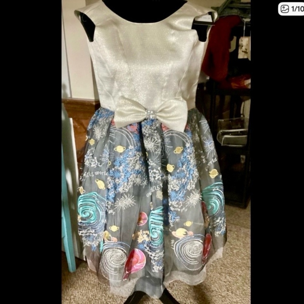 14 Hulabalu UFO RARE 3D Astronomy Astrology Science Formal Party Dress Retro